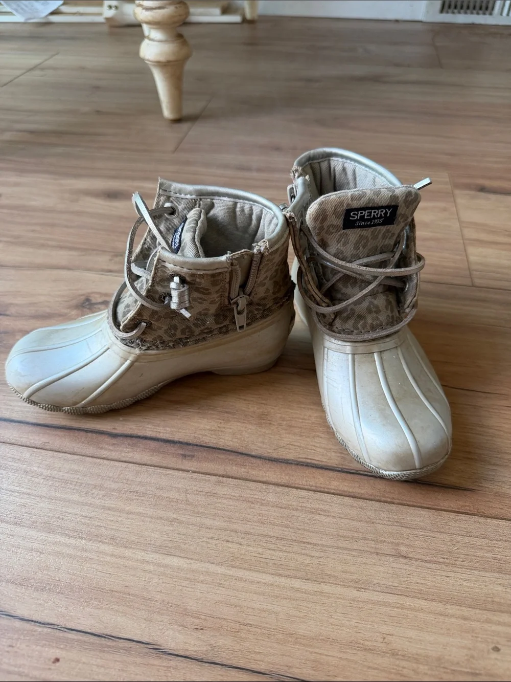 Sperry Kids Tan & Beige Duck Rain Boots